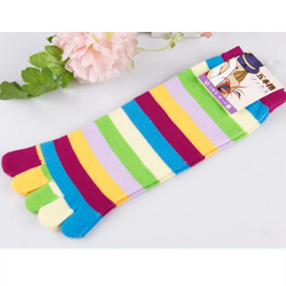 Новые женские цветные Разноцветные носки с пятью пальцами-цвет случайный! Симпатичные дезодорант Короткие хлопковые носки