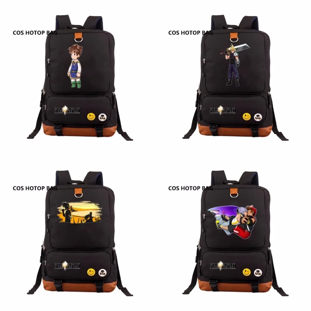 

anime Final Fantasy Backpack Cosplay School Knapsack Laptop Bags Canvas Packsack 15 style