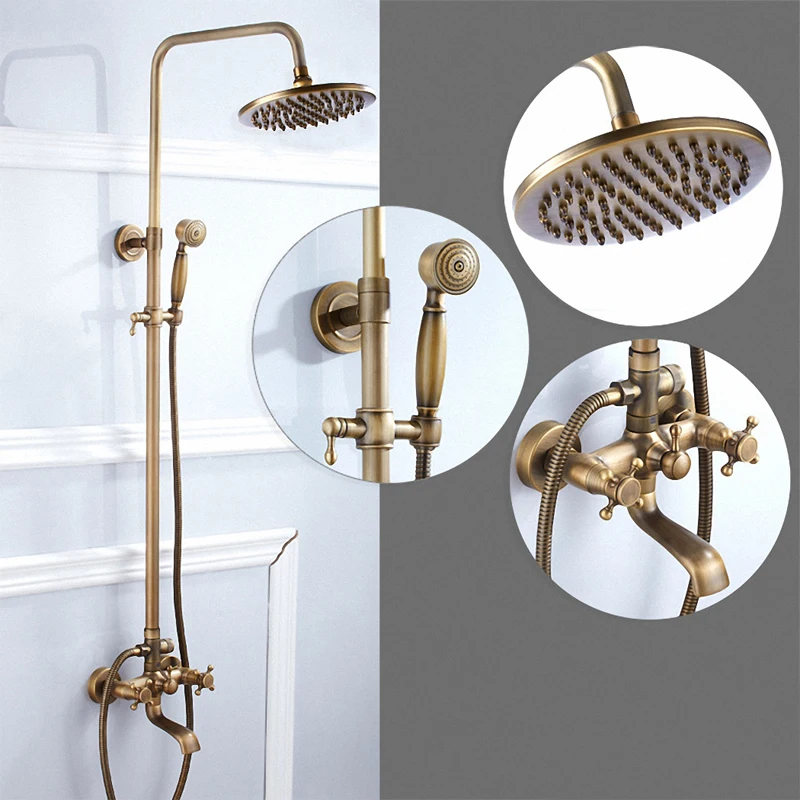 Bathroom Stiles Exposed Pipe Shower System with Rainfall Shower Head