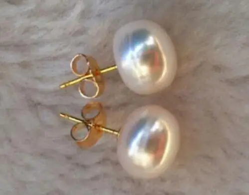 

Huge AAA 13-14mm South Sea White Pearl Stud Earrings>>>girls jades Free shipping