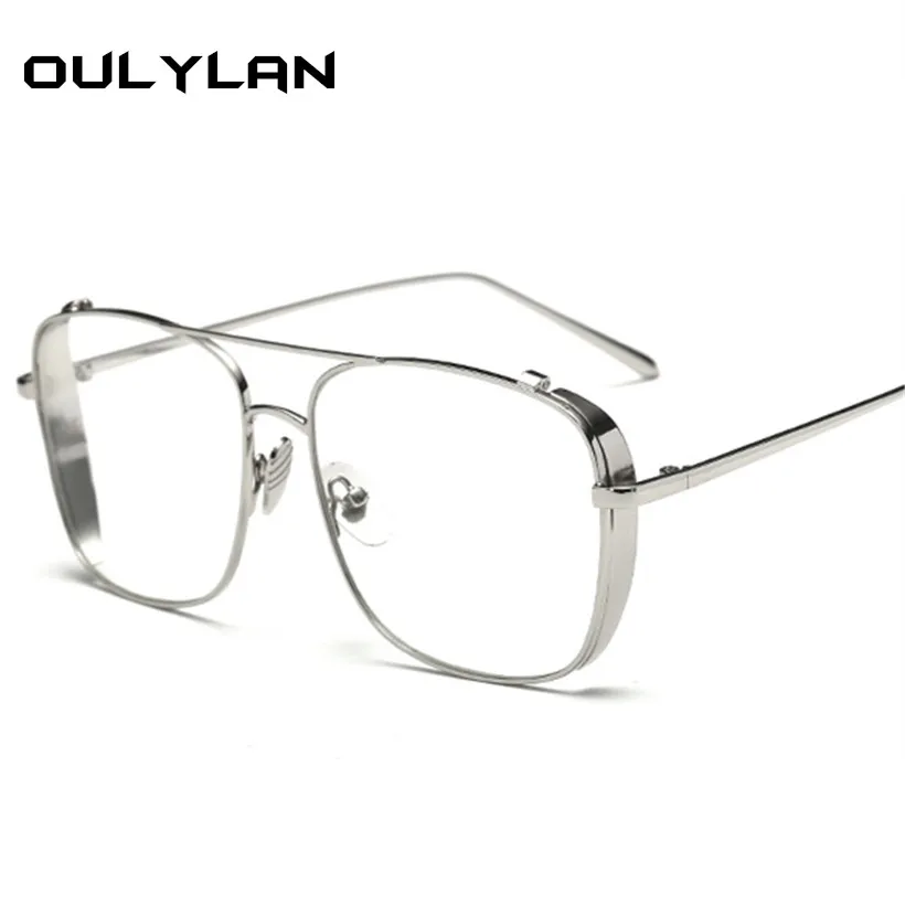 

Oulylan Oversized Alloy Eyeglasses Transparent Lens Sunglasses Women Optical Glasses Frames for Men Vintage Eyewear