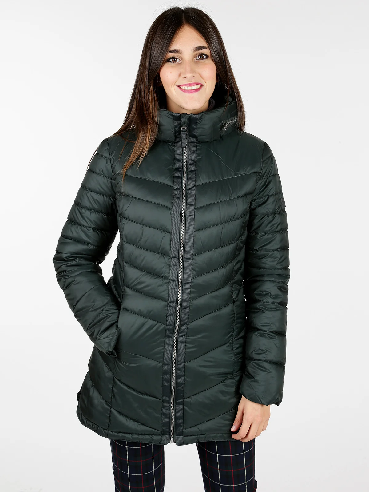 Iza IV Long JKT pad w Ecopiumino long slim fit зеленый|Куртки| |