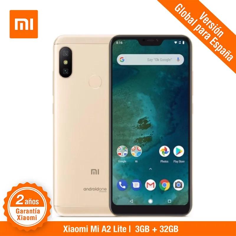 

[Global Version for Spain] Xiaomi Mi A2 Lite (Memoria interna de 32GB, RAM de 3GB,Camara dual de 12 + 5 MP) Smartphone