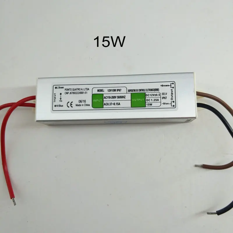Водонепроницаемый 6 Вт, 15 Вт, 20 Вт, IP66 12В трансформатор светильник светодиодный драйвер