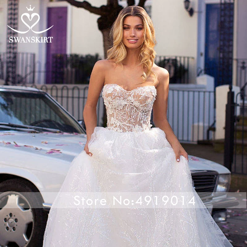 Шикарная юбка, потрясающее Тюлевое свадебное платье,, феи, без бретелек, 2 в 1, бальное платье, платье для невесты принцессы, принцесса, размер на заказ, I162