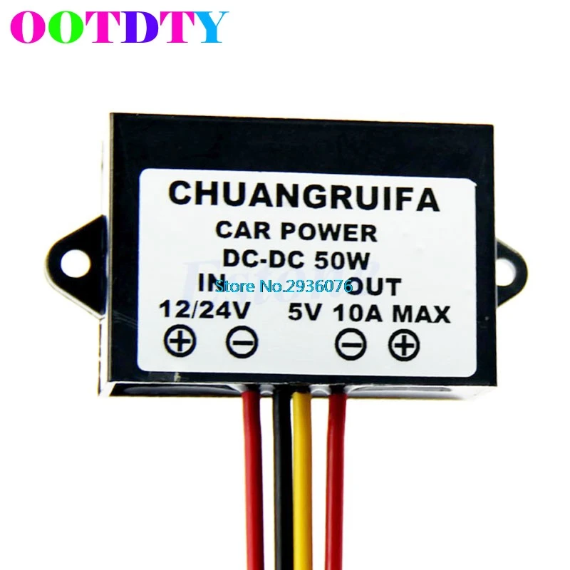 

Waterproof DC 12/24V to 5V 10A 50W Buck Step-Down Converter Module Car Power APR14_35