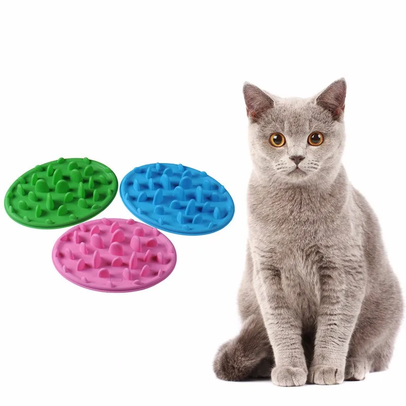 

Slow Feeder For Dogs Eating Silicone Anti-Shock Cat Anti Gulping Choke Pet Plate Cat Interactive Feeder Cat Food Puzzle E