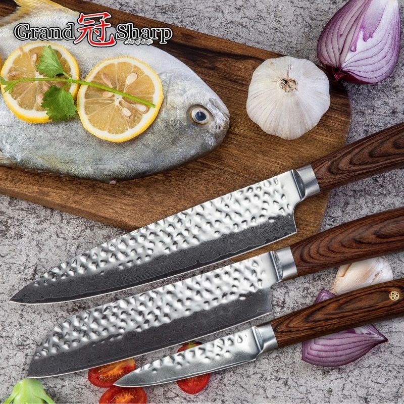 Kitchen Knife Set 3 Pcs Chef Santoku Paring Kitchen Knives Vg10 Damascus Japanese Knife Professional Best Chef Knives Gift Box Knife Sets Aliexpress