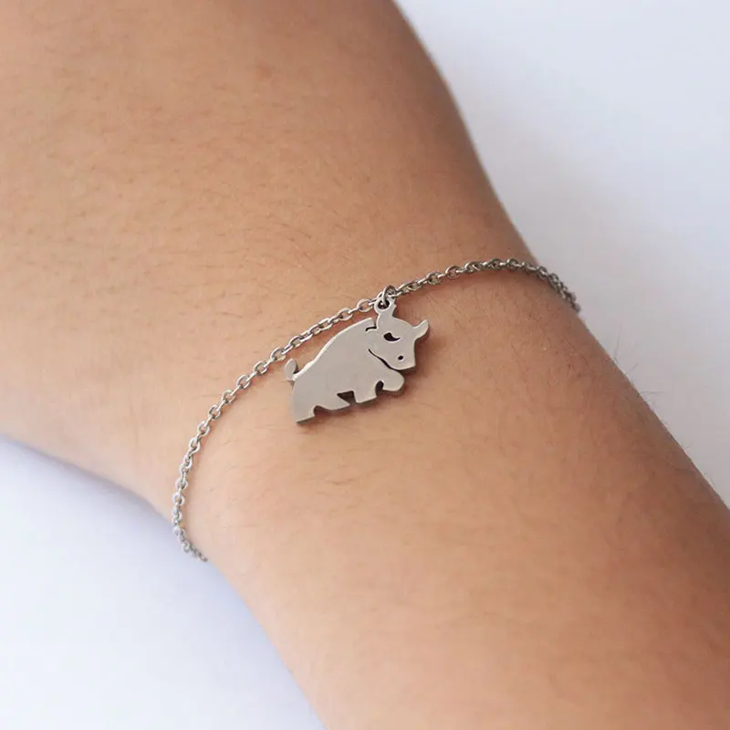 

1 Pc Bull Stainless Steel Bracelet Bullfighter Bracelets For Cute Women Men Fashion Jewelry Lucky Gift