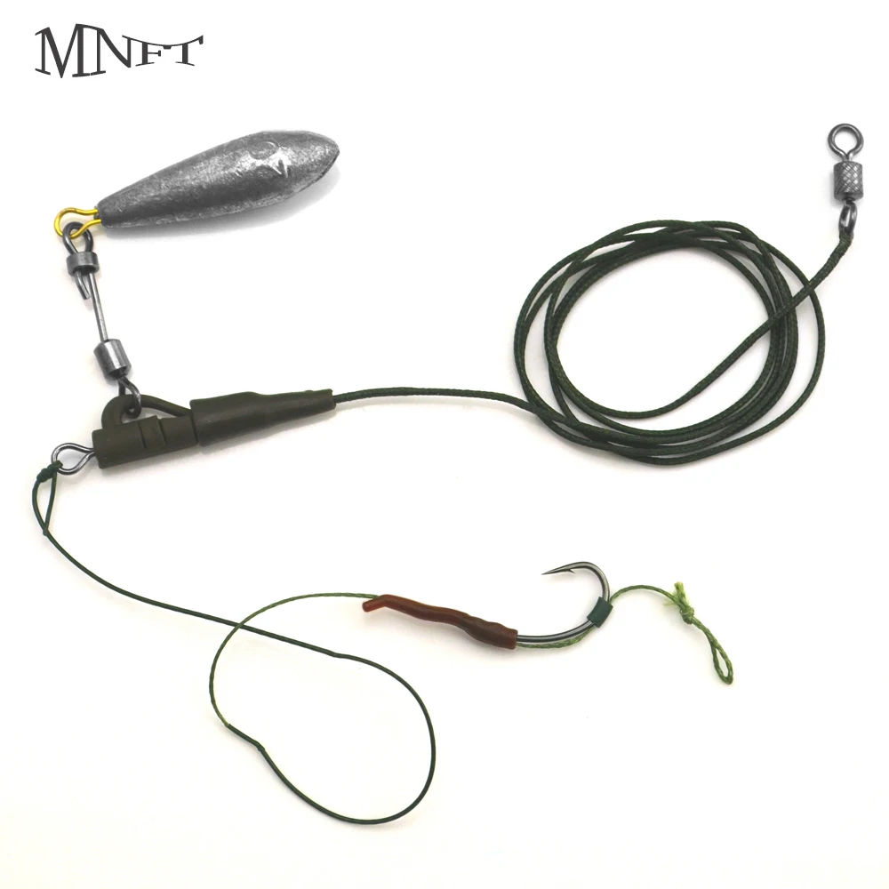 MNFT 2Set Carp Fishing leader Line With Lead Sinker Hair Chod Rig Terminal Tackle Hooks Size 6