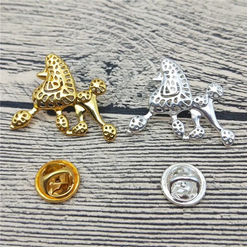 

New Poodle Brooches and Pins Trendy Animal Metal Suit Brooches Men Fashion Pet Jewellery