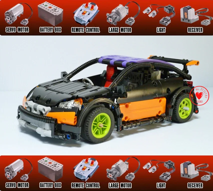 

NEW Technic Series 20053 Hatchback Type RC Car 640pcs Building Blocks Toys Model Children Compatible With Legoes 6604