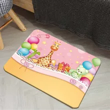 Еще Желтый Розовый Вечерние шары жираф зеленый медведь 3d мультфильм печати Нескользящие половик домашний декор прихожей детей коврик для комнаты