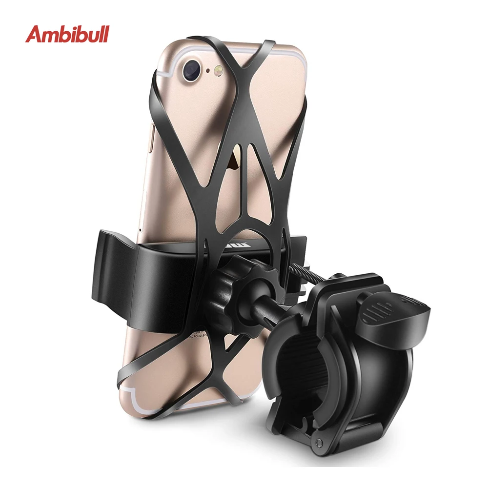 

Ambibull Universal Bike Phone Holder for Bicycle & Motorcycle Mobile Support for iPhone XS MAX XR 10 X 7 8 6 6s 5 5s Plus
