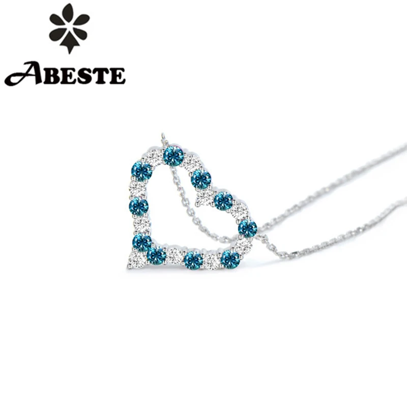 ANI 18 K (Au750) кулон из белого золота ожерелье Сертифицированный натуральный голубой