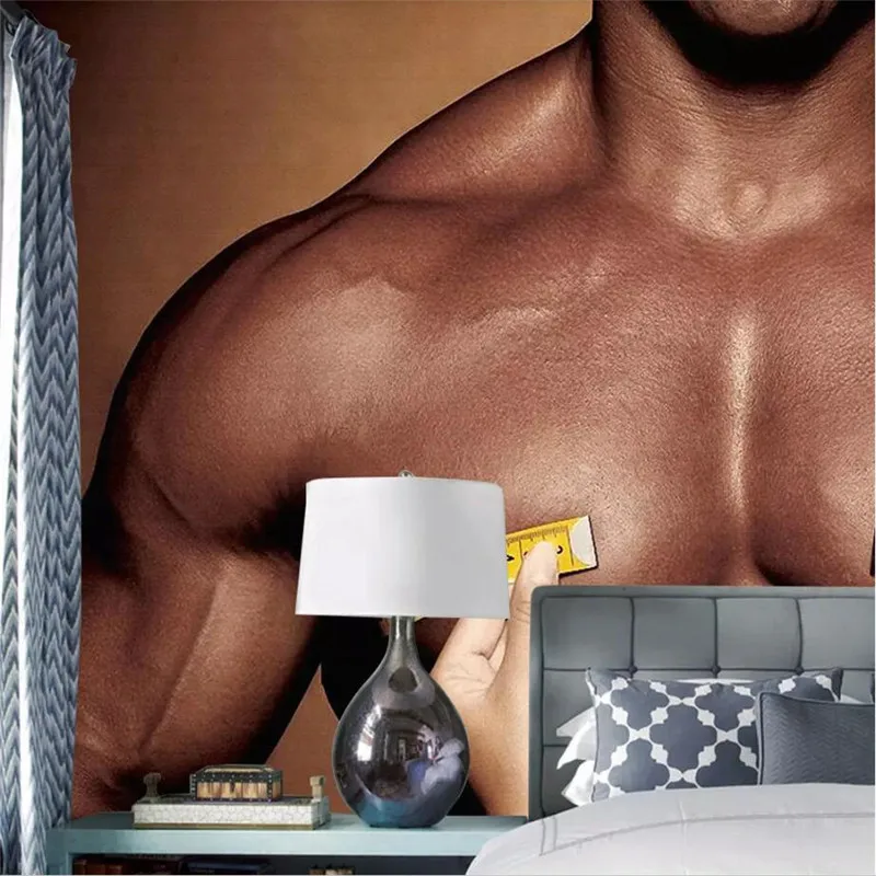 Fitness handsome guy muscle tooling background high-grade wall cloth manufacturers wholesale wallpaper mural photo wall Fitness handsome guy muscle tooling background high-grade wall cloth manufacturers wholesale wallpaper mural photo wall