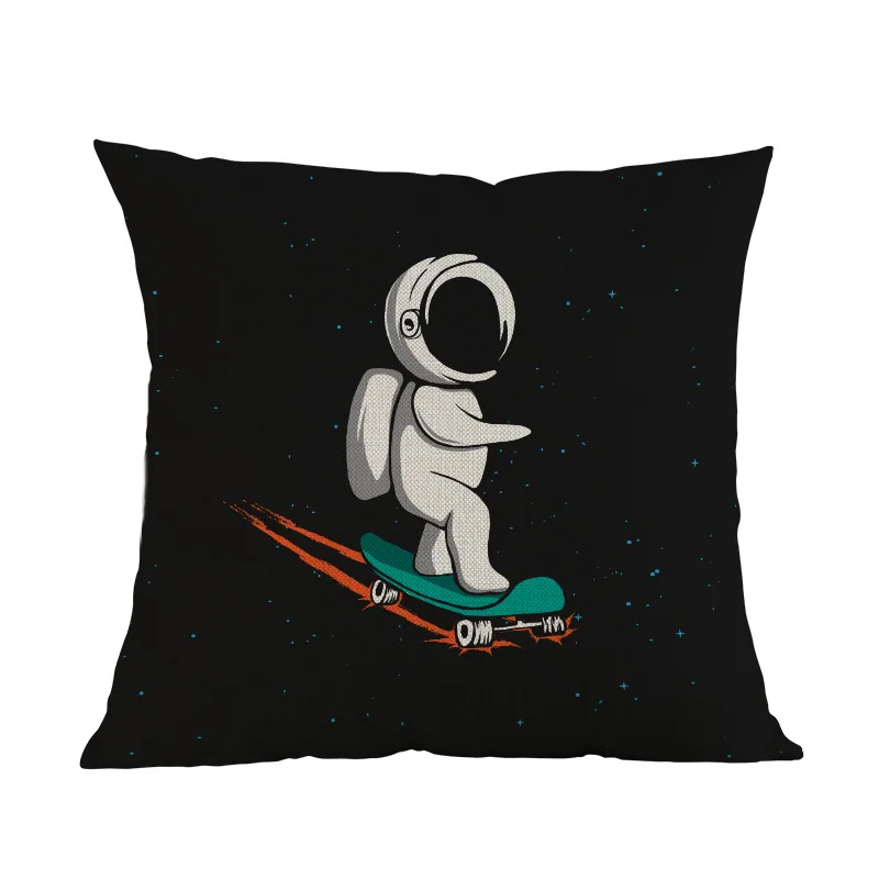Забавный чехол для подушки с рисунком космонавта, Луны, космоса, селфи, домашний диван, украшение детской комнаты, чехол для подушки - Цвет: B