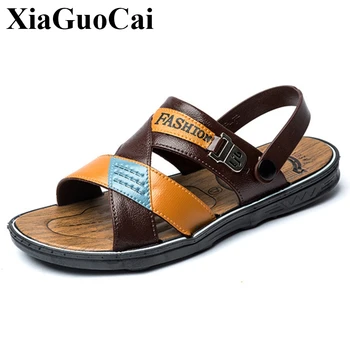 

New Sandals Men Summer Shoes Flat Slippers Casual Footwear Retro Stylish Outdoor Anti-skid Male Beach Sandals Soft Light Design