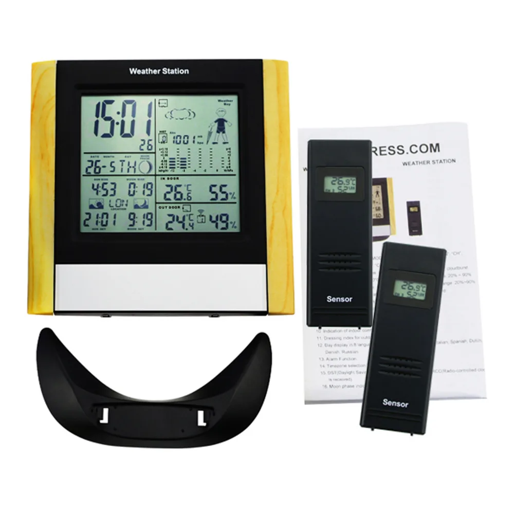 Koop 5 staat Weersverwachting Weerstation Alarm Functie AM PM Indicator RCC Index Indicator