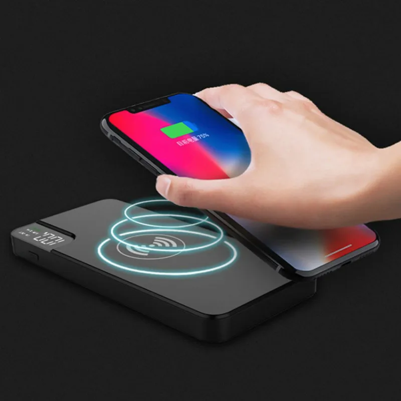 Wireless 20000mah Power Bank Digital Display Mobile Phone Holder Portable Charger External Battery Charging for iPhone Xiaomi