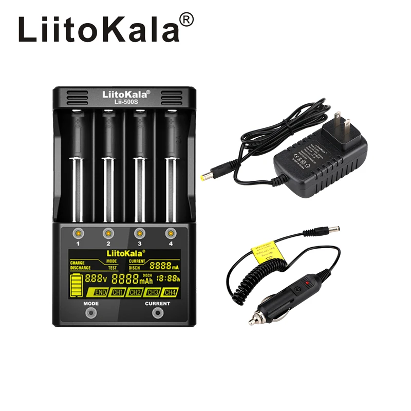 LiitoKala lii-500S lcd 3,7 V 1,2 V 18650 26650 21700 зарядное устройство с экраном, проверьте емкость аккумулятора с сенсорным управлением