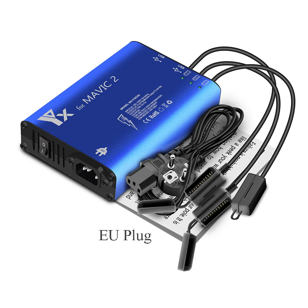 Быстрое зарядное устройство 5в1, умное многофункциональное зарядное устройство для DJI Mavic 2 Pro/Zoom Drone, зарядный концентратор для DJI Mavic 2 Pro Zoom - Цвет: Blue-EU Plug-5IN1