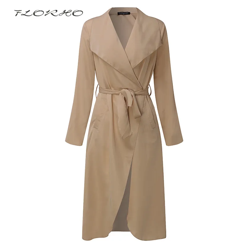 Poshcoco Women Fashion Long Trench Coats 2017 Autumn New