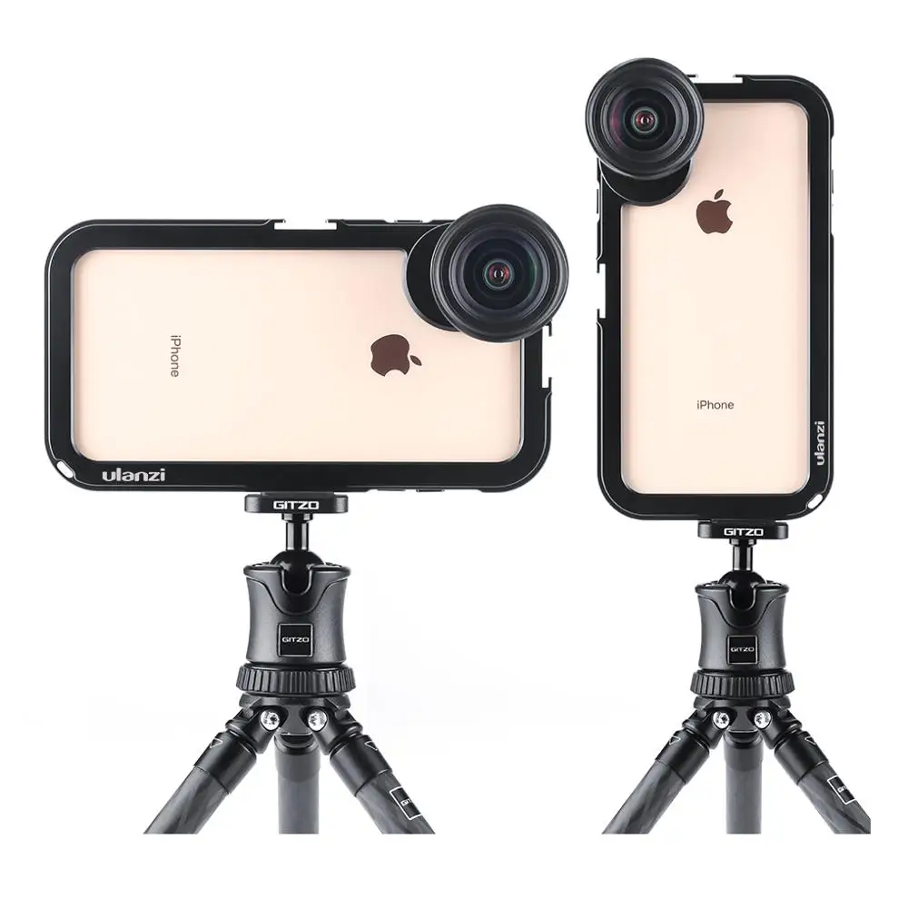 

Ulanzi Metal Case Smart Phone Cage for iPhone Xs Max Vertical Shooting Vlog Magnetic Case Microphone Cold Shoe 17mm Lens Mount