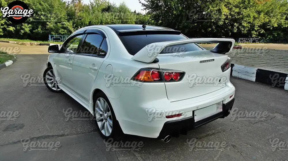 Diffuser of rear bumper for Mitsubishi Lancer X 2007-2015 ABS plastic body kit