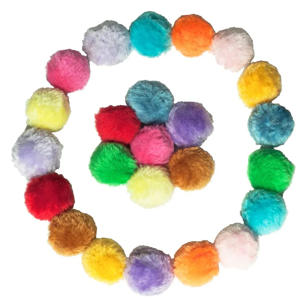 

12 Piece/lot Cat Toys Furry Rattle Ball for Kitty Candy color Ball Assorted