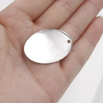 

Fnixtar Stamping Blank Charm Mirror Polished Stainless Steel Oval Tags For DIY Custom Logo Pendant Charms 22*33mm 20piece/lot