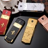 A8 1600mAh Battery Vibration Luxury Metal Body Car Logo Dual Sim Cards Mobile Cell Phone With Leather Case Gift 4