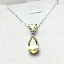 Натуральный цитрин кулон 925 стерлингового серебра «любящее сердце» стиль 0.4ct* 1 шт., 4ct* 1 шт. драгоценный камень# T8081703