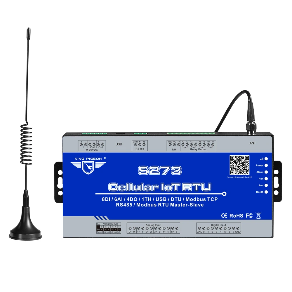 Беспроводной шлюз IIOT RTU Modbus 3G 4G LTE телеметрическая система мониторинга поддержка