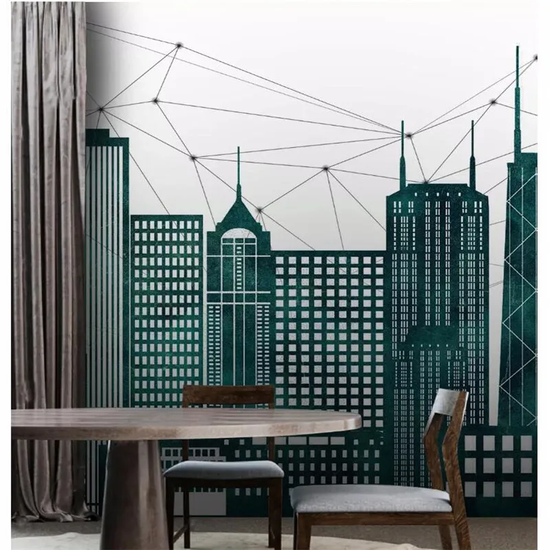 Creative city architecture TV background wall professional production murals, wallpaper wholesale, custom poster photo wall Creative city architecture TV background wall professional production murals, wallpaper wholesale, custom poster photo wall