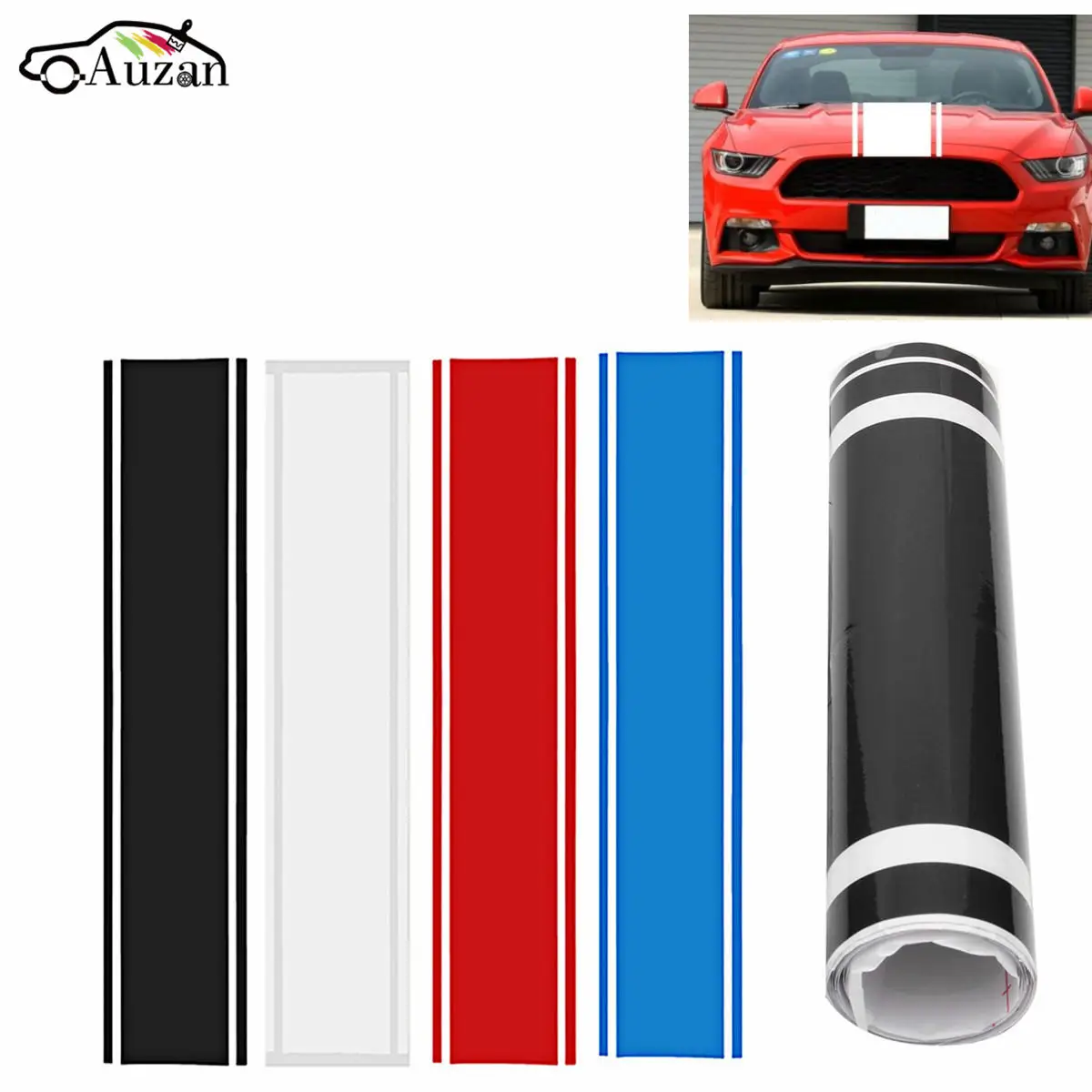 

1x Car Decal Vinyl Graphics stickers Hood Dual Racing Stripe for Mustang 938