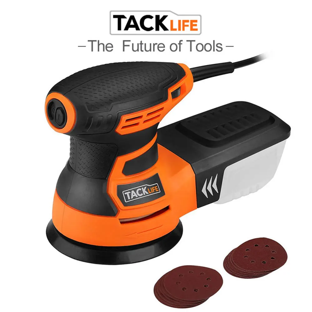 Tacklife PRS01A случайная орбитальная шлифовальная машина 350 Вт 13000 об/мин шлифовальная машина с 12 шт наждачной бумагой высокая производительность сбора пыли электрический инструмент