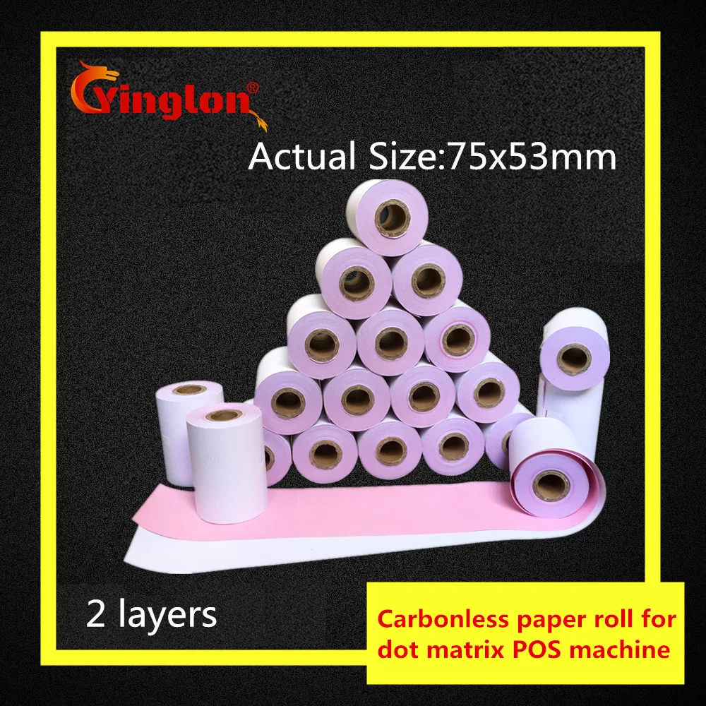 

75 60 8Rolls/lot Thermal Printer Cash Register Paper POS Free Shipping Double Natural pure wood Environmental friendly