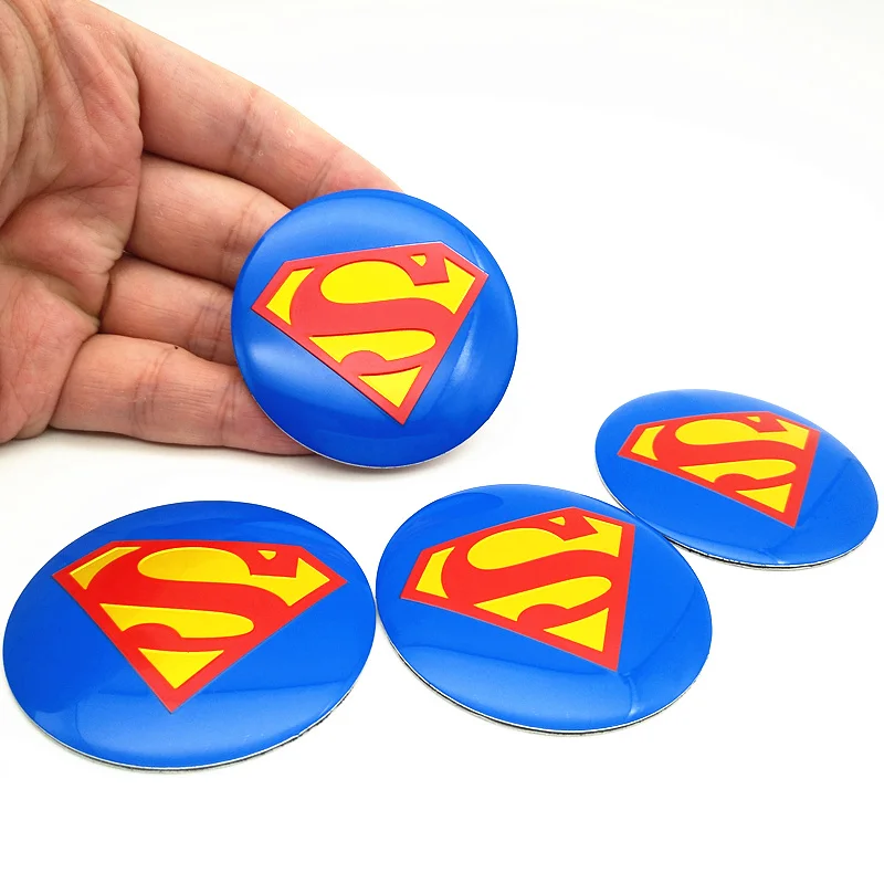 

FDIK 4pcs 56.5mm superman logo aluminum car emblem Wheel Center Hub sticker Rim badge For mercedes bmw vw audi car-styling
