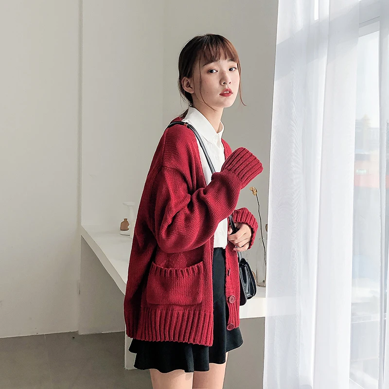 Classic basic Japan school and university cardigan uniform embroidery