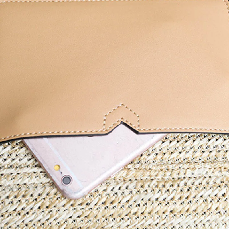 Women Summer Beach Straw Bags Female INS Popular Handbag Fashion Lady Shoulder Bag Ring Travel Knitted Crossbody Bolsa SS3171 (11)