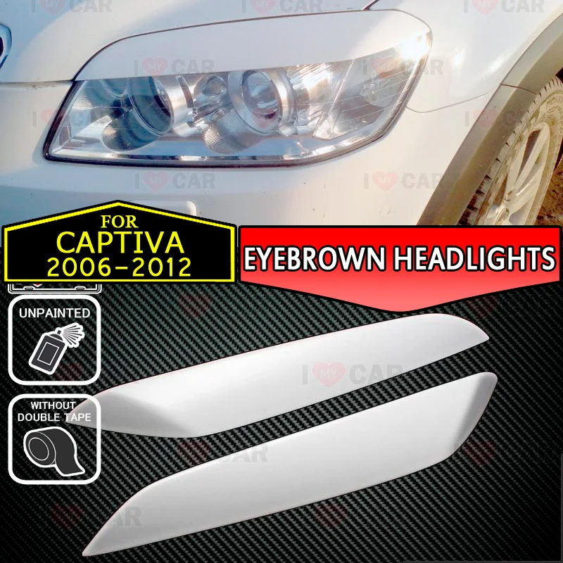 

For Chevrolet Captiva 2006-2012 eyebrows headlights eyelids car styling trim stickers cover brows eyelids trims tuning decor