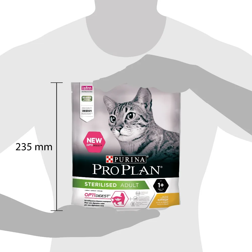 Сухой корм Purina Pro Plan для стерилизованных кошек и кастрированных котов с чувствительным пищеварением, с курицей, 8 по 400 г