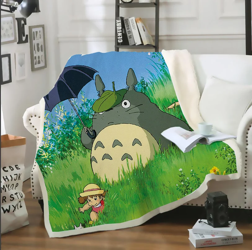 

3D Print Cartoon Tonari no Totoro My neighbor Totoro Blanket Sofa Chair Carpet Rest Bedding Home Decor Supply Adult Children T13