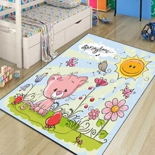 Синий пол весенние медведи на цветочек 3d печать нескользящие микрофибры Детские украшения для детской комнаты коврик детский коврик