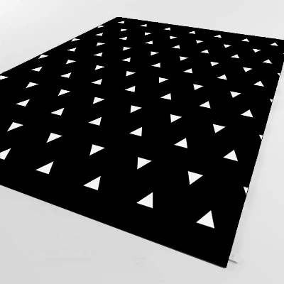 Черный Пол белый треугольник геометрический 3d принт Нескользящая микрофибра Гостиная декоративный современный моющийся коврик