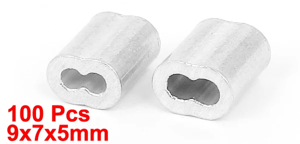 UXCELL100 Pcs 1/16″ Wire Rope Aluminum Sleeves Clip Fittings Cable Crimps Fit for Steel Wire Rope Diameter 1.8mm/1/16″