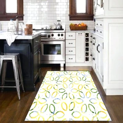 Else зеленый желтый лимоны геометрические 3d принт нескользящие микрофибры Кухня современный декоративный моющийся коврик
