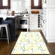 Else зеленый желтый лимоны геометрические 3d принт нескользящие микрофибры Кухня современный декоративный моющийся коврик