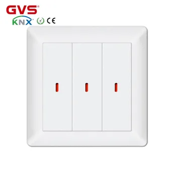 

Smart Home Automation KNX/ EIB GVS K-BUS push button 3 gang Intelligent Building Control System Ivory white color